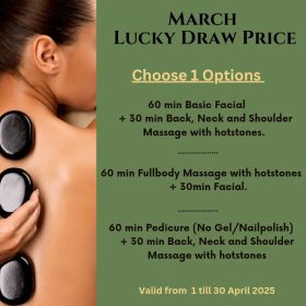 Visit us in March, after your treatments throw your name in our Lucky draw box in the salon and you might just be our next winner to win this price.
We can't wait to see and spoil you..🌻